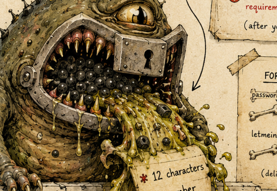 Close-up field notes illustration of Secretus Gobblarius, the password field specimen.